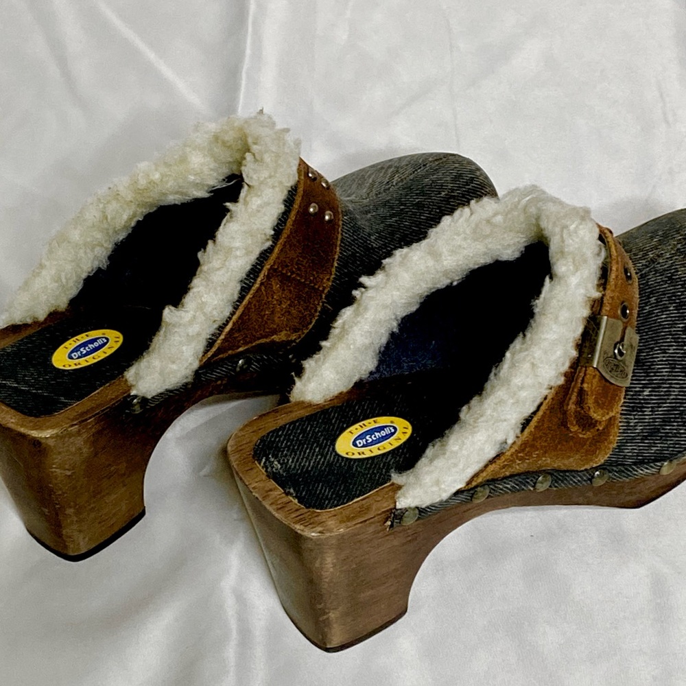 🆕 Dr. Scholl's Denim Fleece-trimmed Clog - Picture 6 of 7